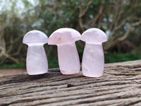 Polished Rose Quartz Mushrooms And Bullets x 31 From Madagascar