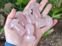 Polished Rose Quartz Mushrooms And Bullets x 31 From Madagascar