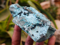 Natural Drusy Coated Chrysocolla With Malachite Specimens x 3 From Lupoto Mine, Congo