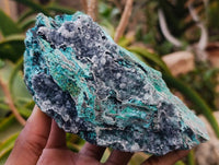 Natural Drusy Coated Chrysocolla With Malachite Specimens x 3 From Lupoto Mine, Congo