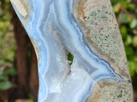 Polished Blue Lace Agate Standing Free Form x 1 From Nsanje, Malawi