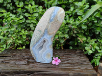 Polished Blue Lace Agate Standing Free Form x 1 From Nsanje, Malawi