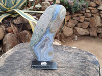 Polished Blue Lace Agate Standing Free Form x 1 From Nsanje, Malawi
