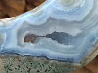 Polished Blue Lace Agate Standing Free Form x 1 From Nsanje, Malawi