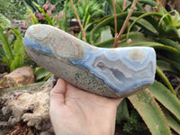 Polished Blue Lace Agate Standing Free Form x 1 From Nsanje, Malawi