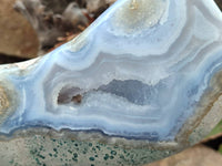 Polished Blue Lace Agate Standing Free Form x 1 From Nsanje, Malawi