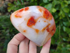 Polished Carnelian Agate Gemstone Standing Free Forms x 3 From Madagascar - Toprock Gemstones and Minerals 