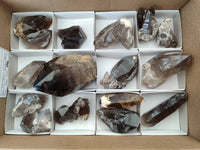 Natural Smokey Quartz Crystals x 16 From Zomba, Malawi