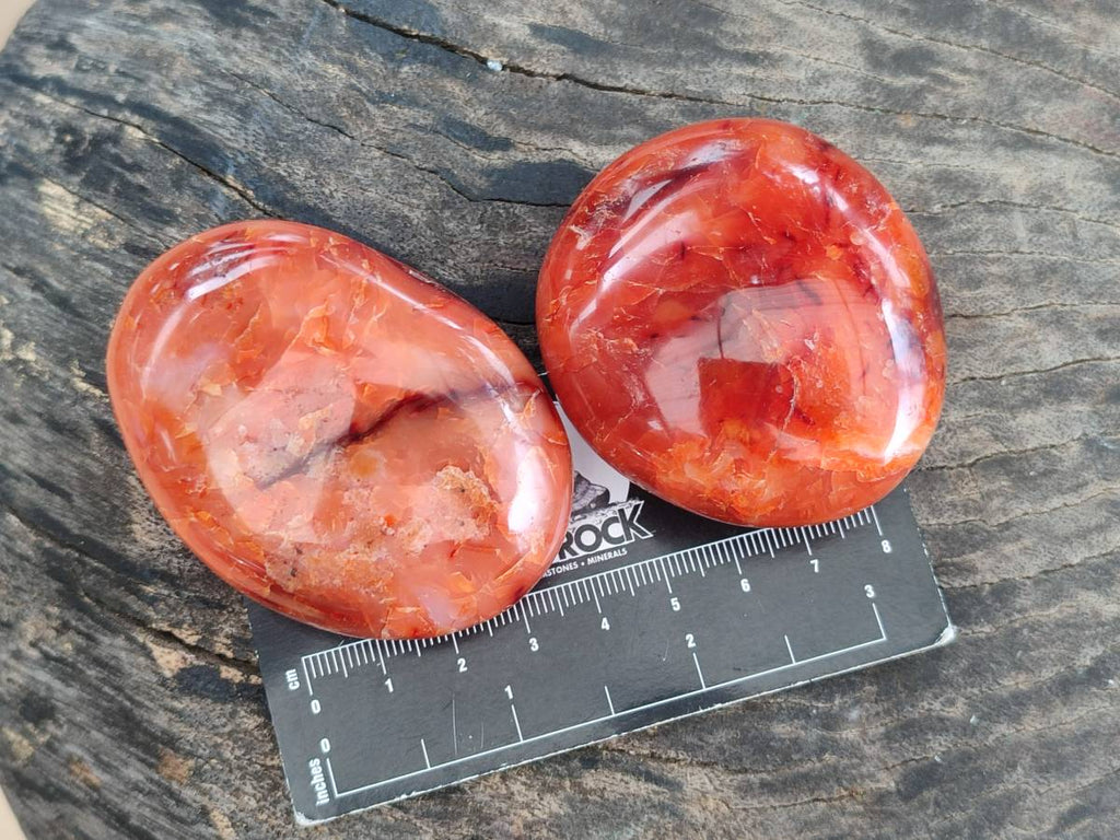 Polished Carnelian Agate Gemstone Galets x 20 From Madagascar - Toprock Gemstones and Minerals 
