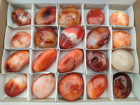 Polished Carnelian Agate Gemstone Galets x 20 From Madagascar