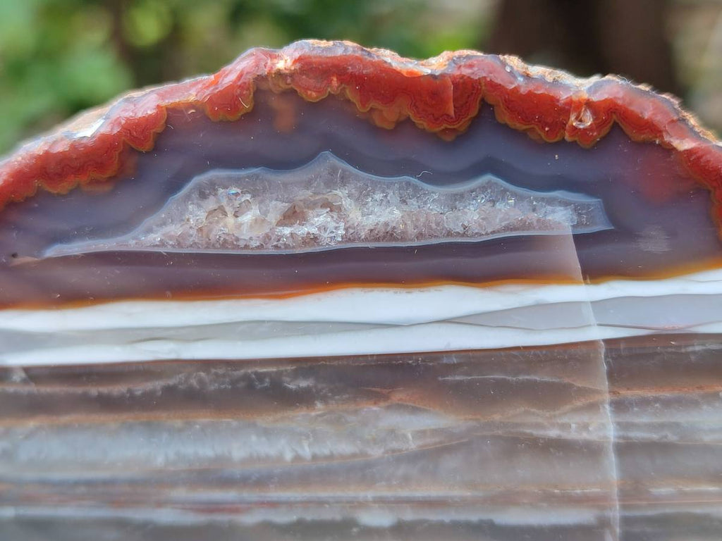 Polished On One Side Red Sashe River Agate Nodules x 2 From Sashe River, Zimbabwe - Toprock Gemstones and Minerals 