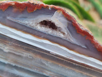 Polished On One Side Red Sashe River Agate Nodules x 2 From Sashe River, Zimbabwe
