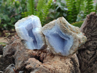 Natural Blue Lace Agate Geode Specimens x 20 From Nsanje, Malawi