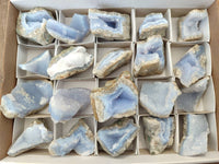 Natural Blue Lace Agate Geode Specimens x 20 From Nsanje, Malawi