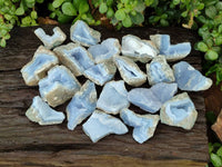 Natural Blue Lace Agate Geode Specimens x 20 From Nsanje, Malawi