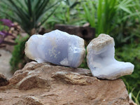 Natural Blue Lace Agate Geode Specimens x 20 From Nsanje, Malawi