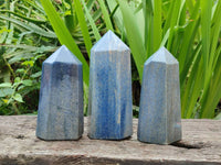 Polished Lazulite Points x 3 From Madagascar