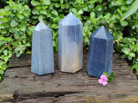 Polished Lazulite Points x 3 From Madagascar