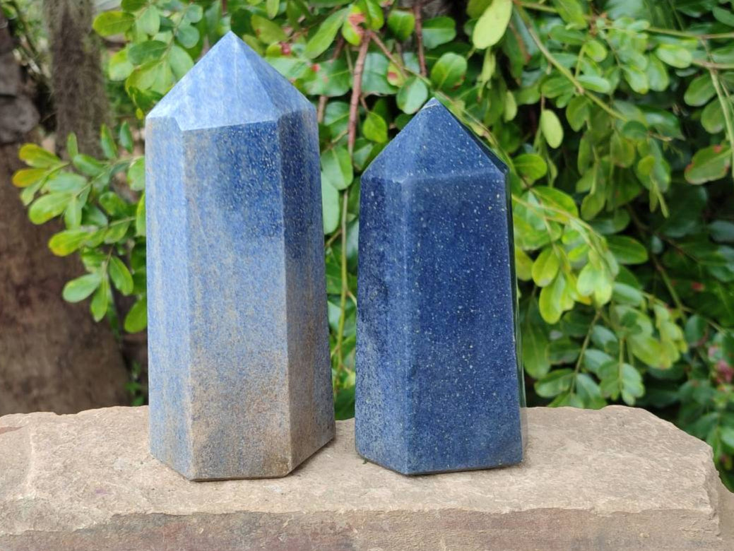 Polished Lazulite Points x 3 From Madagascar - Toprock Gemstones and Minerals 