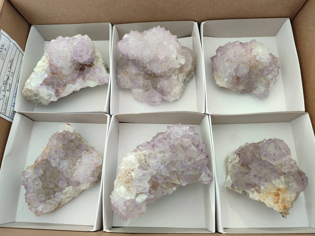 Natural Amethyst Spirit Quartz Clusters x 6 From Boekenhouthoek, South Africa - Toprock Gemstones and Minerals 