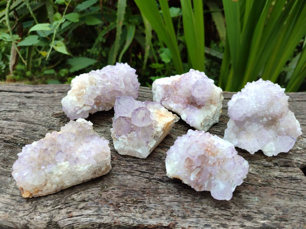 Natural Amethyst Spirit Quartz Clusters x 6 From Boekenhouthoek, South Africa - Toprock Gemstones and Minerals 