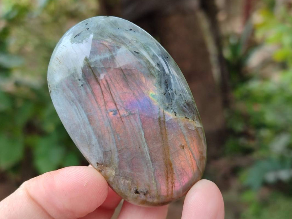 Polished Purple Flash Labradorite Galets x 12 From Tulear, Madagascar - Toprock Gemstones and Minerals 