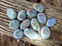 Polished Purple Flash Labradorite Galets x 12 From Tulear, Madagascar