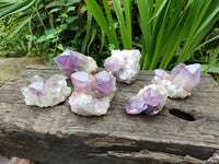 Natural Jacaranda Amethyst Quartz Clusters x 6 From Mumbwa, Zambia