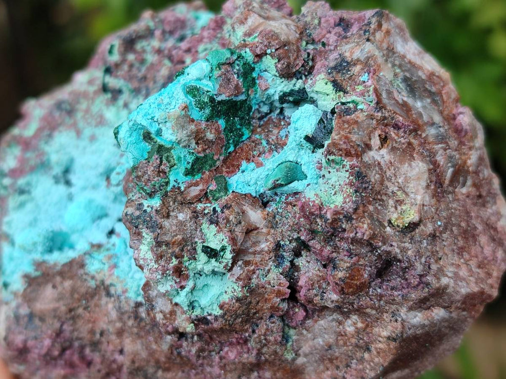 Natural Salrose Cobaltion Dolomite With Botryoidal Chrysocolla & Malachite Specimens x 2 From Kakanda, Congo - Toprock Gemstones and Minerals 