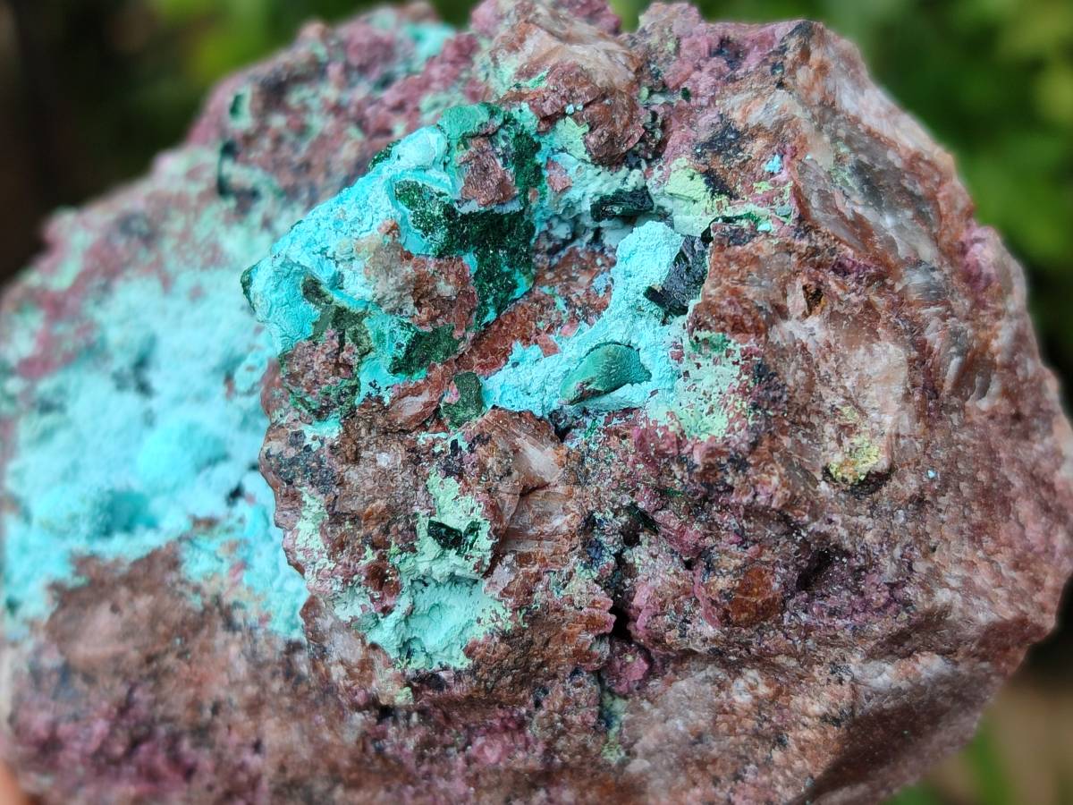 Natural Salrose Cobaltion Dolomite With Botryoidal Chrysocolla & Malachite Specimens x 2 From Kakanda, Congo - Toprock Gemstones and Minerals 