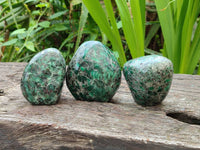 Polished Emerald Mica 'Mutokolite' Standing Free Forms x 4 From Mutoko, Zimbabwe