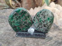 Polished Emerald Mica 'Mutokolite' Standing Free Forms x 4 From Mutoko, Zimbabwe