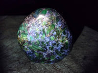 Polished Emerald Mica 'Mutokolite' Standing Free Forms x 4 From Mutoko, Zimbabwe