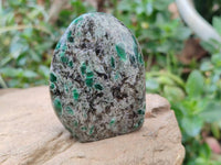 Polished Emerald Mica 'Mutokolite' Standing Free Forms x 4 From Mutoko, Zimbabwe