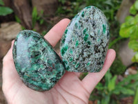 Polished Emerald Mica 'Mutokolite' Standing Free Forms x 4 From Mutoko, Zimbabwe