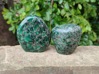 Polished Emerald Mica 'Mutokolite' Standing Free Forms x 4 From Mutoko, Zimbabwe