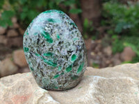 Polished Emerald Mica 'Mutokolite' Standing Free Forms x 4 From Mutoko, Zimbabwe