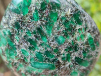 Polished Emerald Mica 'Mutokolite' Standing Free Forms x 4 From Mutoko, Zimbabwe
