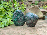 Polished Emerald Mica 'Mutokolite' Standing Free Forms x 4 From Mutoko, Zimbabwe