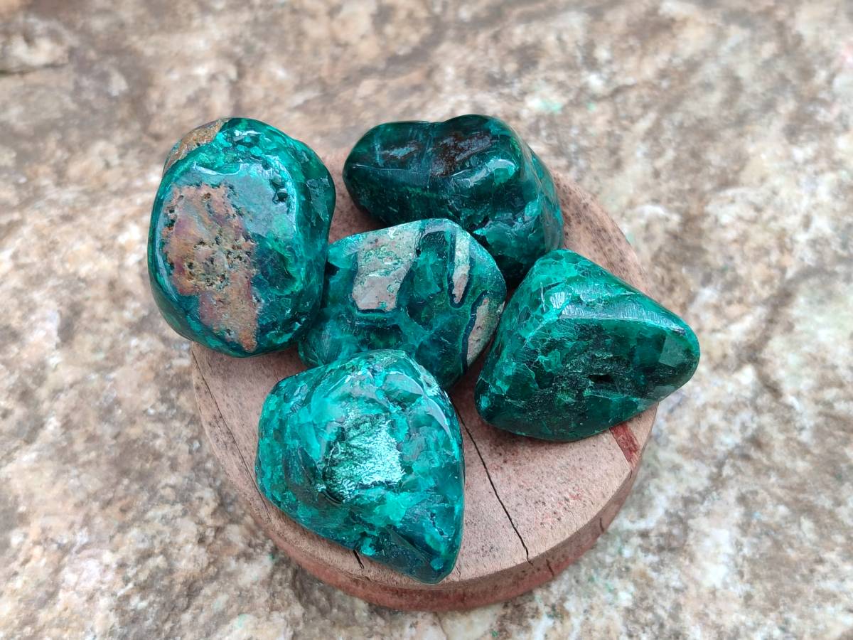 Polished Dioptase Free Forms x 20 From Likasi, Congo - Toprock Gemstones and Minerals 