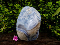 Polished Blue Lace Agate Standing Free Form x 1 From Nsanje, Malawi