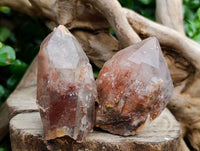 Natural Red Phantom Hematoid Quartz Crystals x 12 From Karoi, Zimbabwe