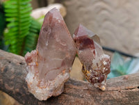 Natural Red Phantom Hematoid Quartz Crystals x 12 From Karoi, Zimbabwe