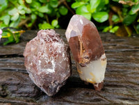 Natural Red Phantom Hematoid Quartz Crystals x 12 From Karoi, Zimbabwe