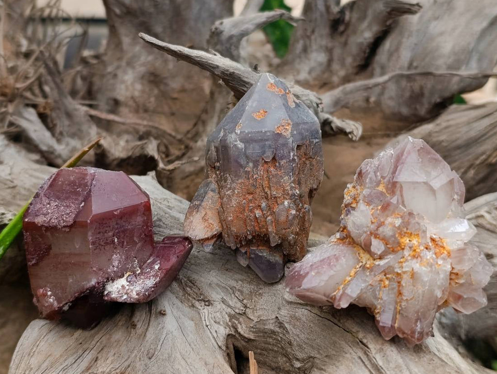 Natural Red Phantom Hematoid Quartz Crystals x 12 From Karoi, Zimbabwe - Toprock Gemstones and Minerals 
