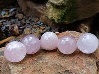 Polished Small Star Rose Quartz Spheres x 22 From Madagascar