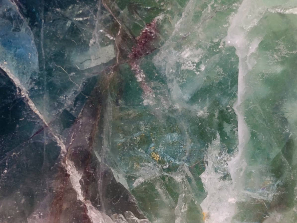 Polished On One Side Watermelon Fluorite Slices x 2 From Uis, Namibia - Toprock Gemstones and Minerals 