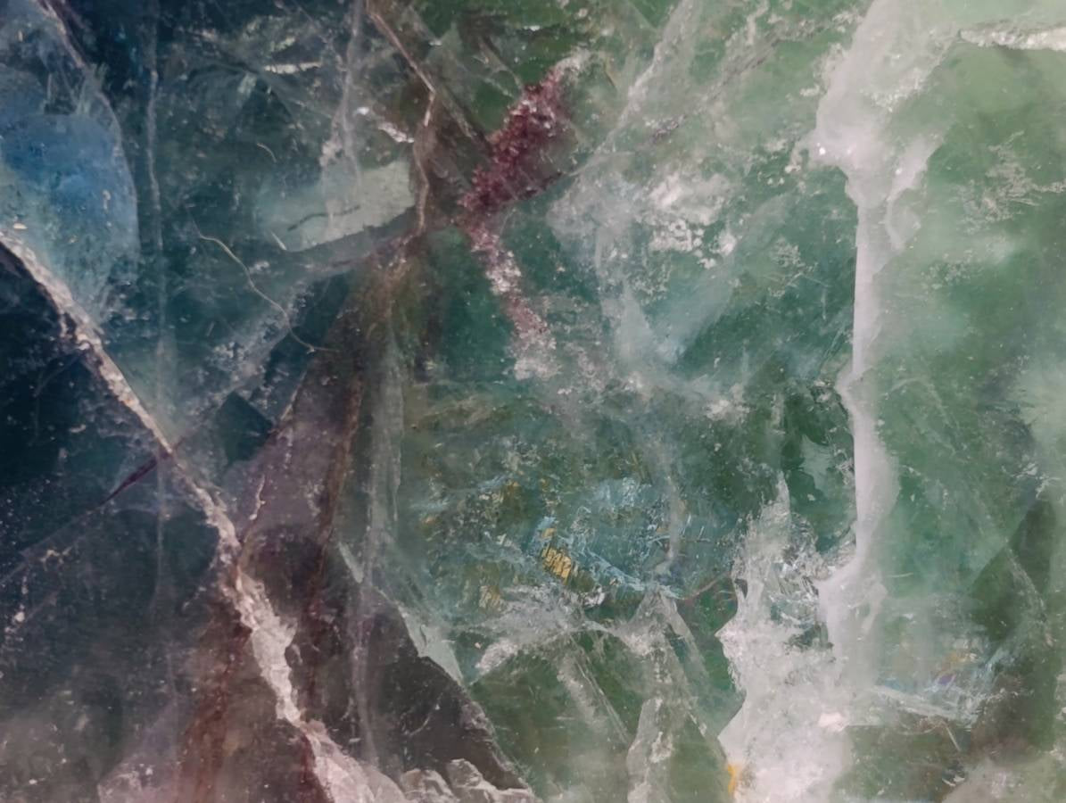 Polished On One Side Watermelon Fluorite Slices x 2 From Uis, Namibia - Toprock Gemstones and Minerals 