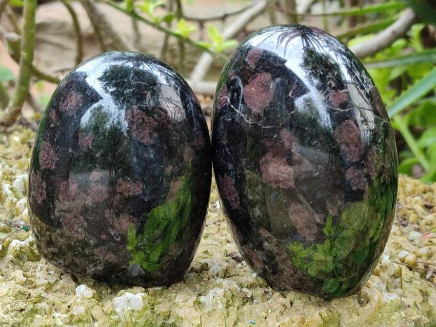 Polished Blue Speck Iolite Water Sapphire Standing Free Forms x 3 From Ambatofinandrahana, Madagascar - Toprock Gemstones and Minerals 
