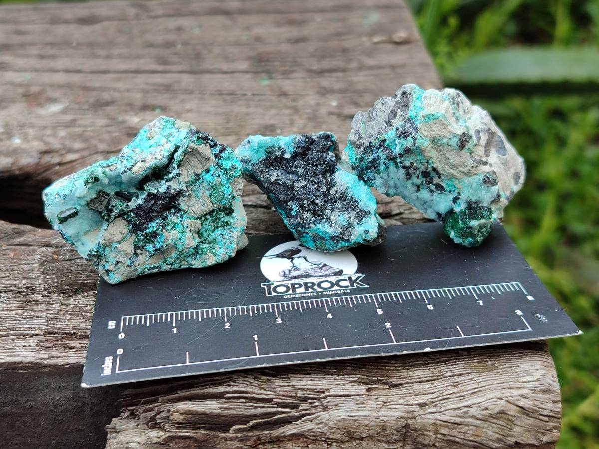 Natural Drusy Coated Chrysocolla With Malachite Specimens x 11 From Lupoto Mine, Congo - Toprock Gemstones and Minerals 